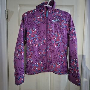 XMTN Girls Purole Patterned Soft Shell Rain Jacket
